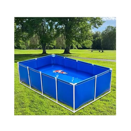 Piscina con marco de metal para niños, 150 x 100 x 50 cm, piscina para interiores y exteriores, perfecta para juegos acuáticos y fiestas en el patio trasero, bola azul / arena