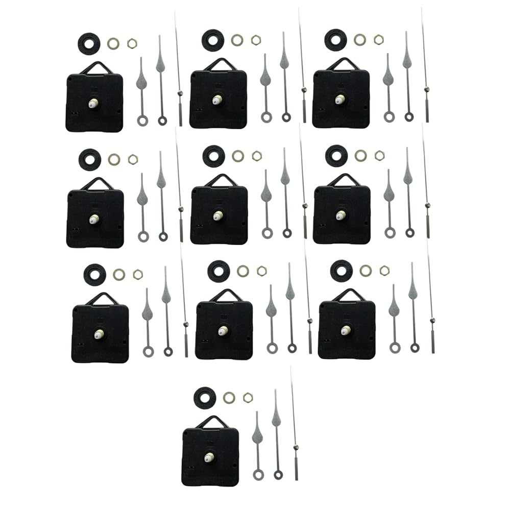 CTRLZS 10Pcs DIY Silent Movement Mechanism Spindle Hands Sets Wall Quartz DIY Clock Movement Mechanism Repair Part Clock Kit