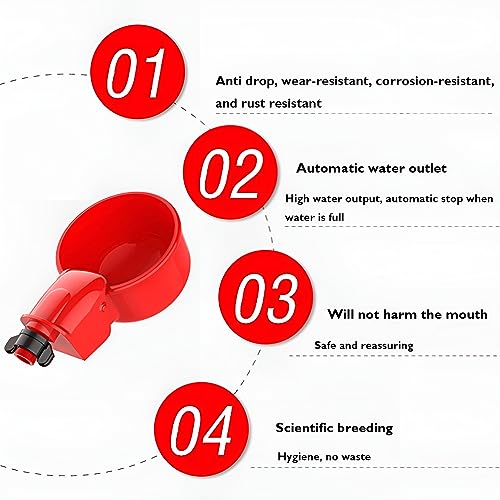 Waremew 10 Pack Automatic Chicken Waterer Cups Chicken Water Feeder Poultry Water Feeder Kit Suitable for Chicks, Duck, Goose, Turkey and Bunny