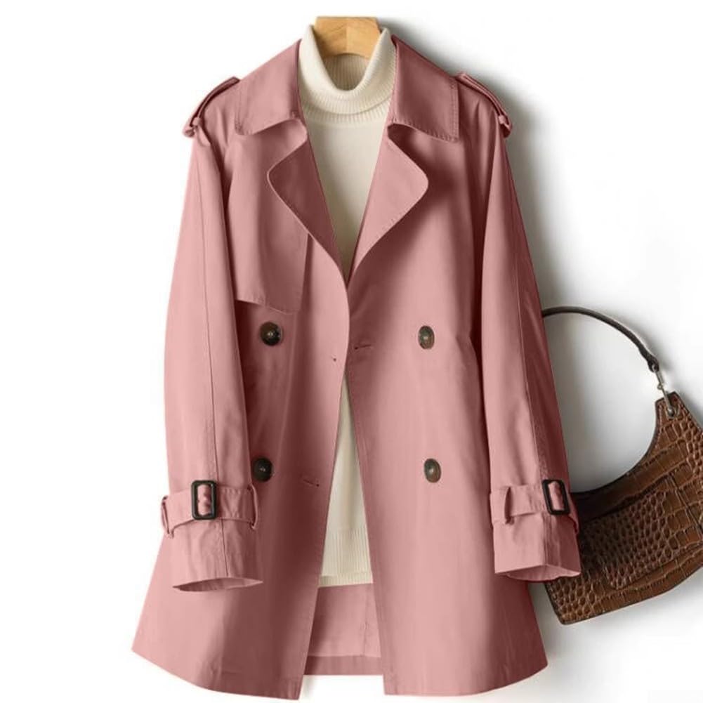 Trench de style coréen avec détails à la taille et col à revers structuré