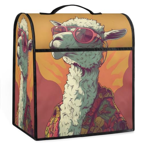 Coffee Maker Cover Funny Alpaca Kitchen Appliance Covers Small Appliance Covers Blender Cover Juicer Cover Dust Covers for Kitchen Appliances with Top Handle and Pockets,Washable,B343