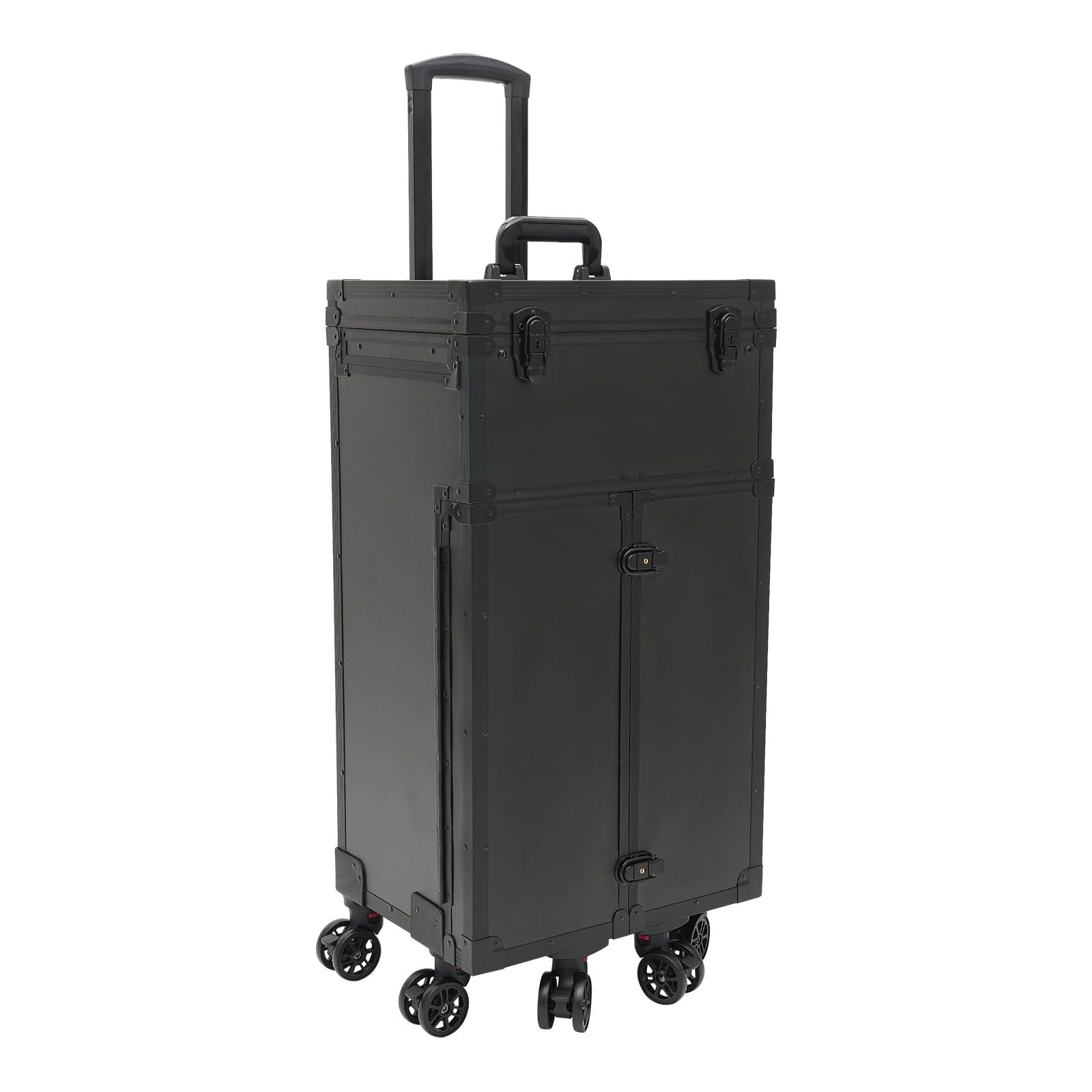 Makeup Koffer Kosmetikkoffer Schminkkoffer Groß Visagistenkoffer Beautycase Beauty Koffer für Make-up Artist Friseurkoffer Aluminiumlegierung mit 6 Universalrädern 4 Schlüsseln