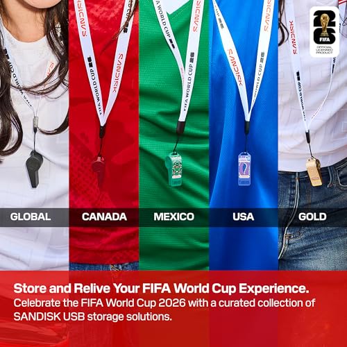 Image of SANDISK 128GB USB-C Flash Drive, FIFA World Cup 2026 Gold Edition - Up to 300MB /s Transfer speeds, USB 3.2 Gen 1, USB Type-C - Gold - SDCZIA-128G-G46GLD
