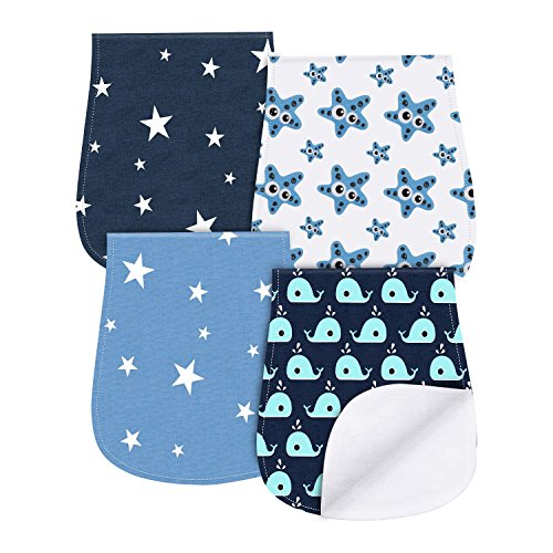 Yoofoss Baby Burp Cloths 4 Pack Triple Layer Burping Rags Soft and Absorbent for Boys Girls
