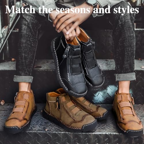 Matufit Shoes for Men, Men's Genuine Leather Waterproof Non-Slip Fashionable Orthopedic Shoes, Orthopedic Shoe for Men3