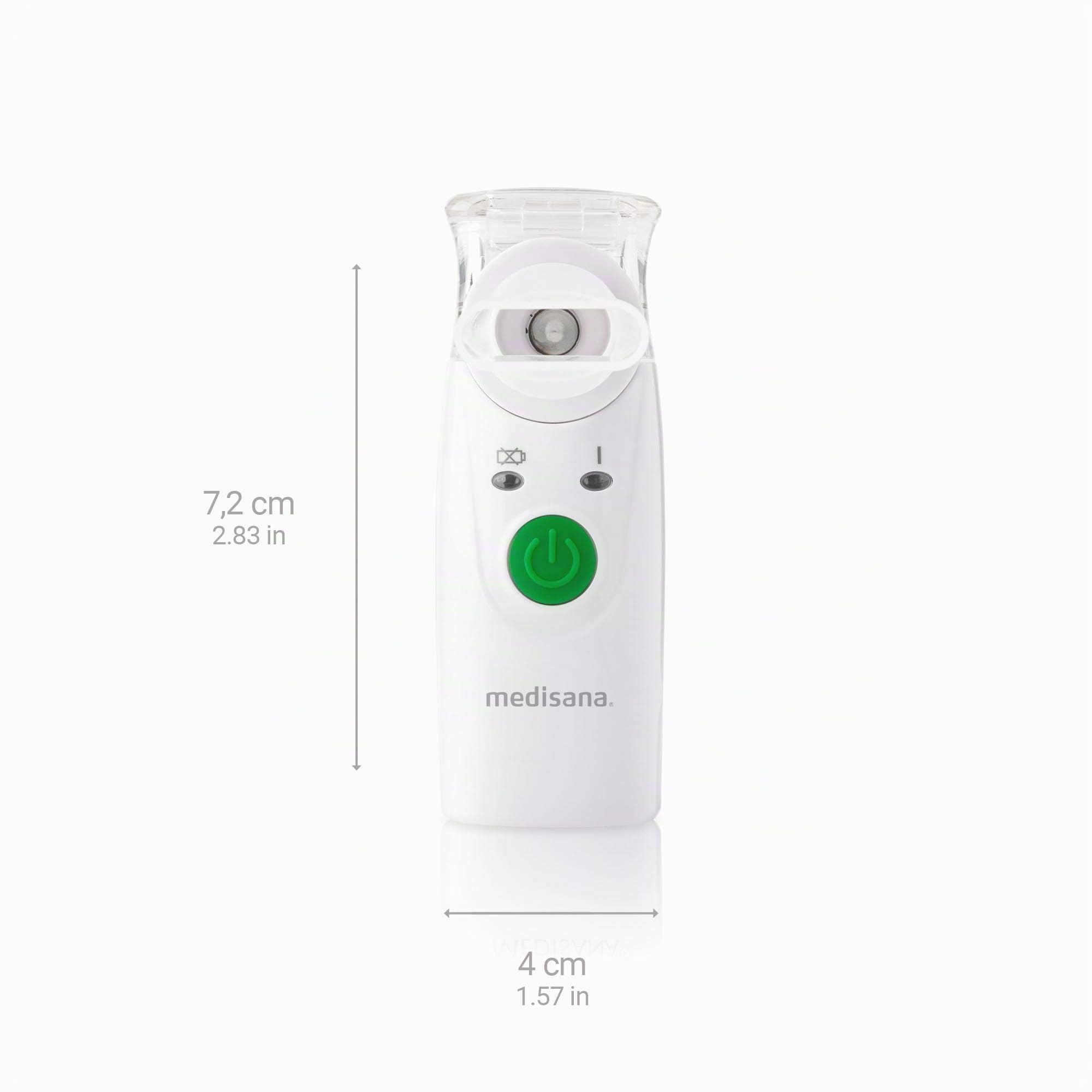 Medisana IN 525 inhalador portátil con batería | nebulizador ultrasónico con boquilla y máscara para adultos y niños, para resfriados o asma con accesorios adicionales