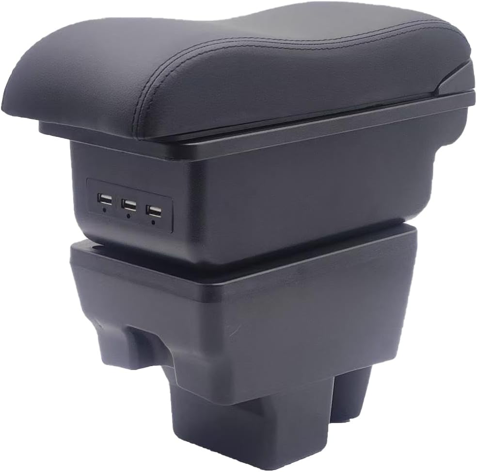 Car Armrest Box for Skoda Rapid 2013-2018Central Storage Box Center Console (Black line)