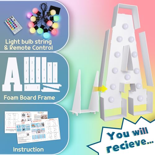 Image of Imprsv Colorful Marquee Letters 4 Feet Tall, Large Light up Letters A