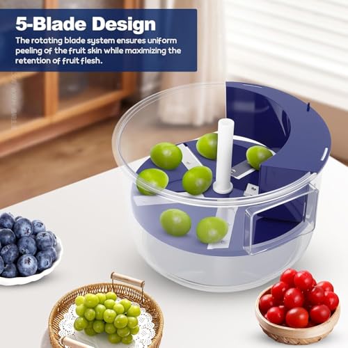 Image of DOCAT Automatic Electric Potato & Vegetable Peeler | Rechargeable Fruit Peeler Machine with 5 Stainless Steel Blades | Cordless Kitchen Peeler for Garlic, Grapes & Tomato