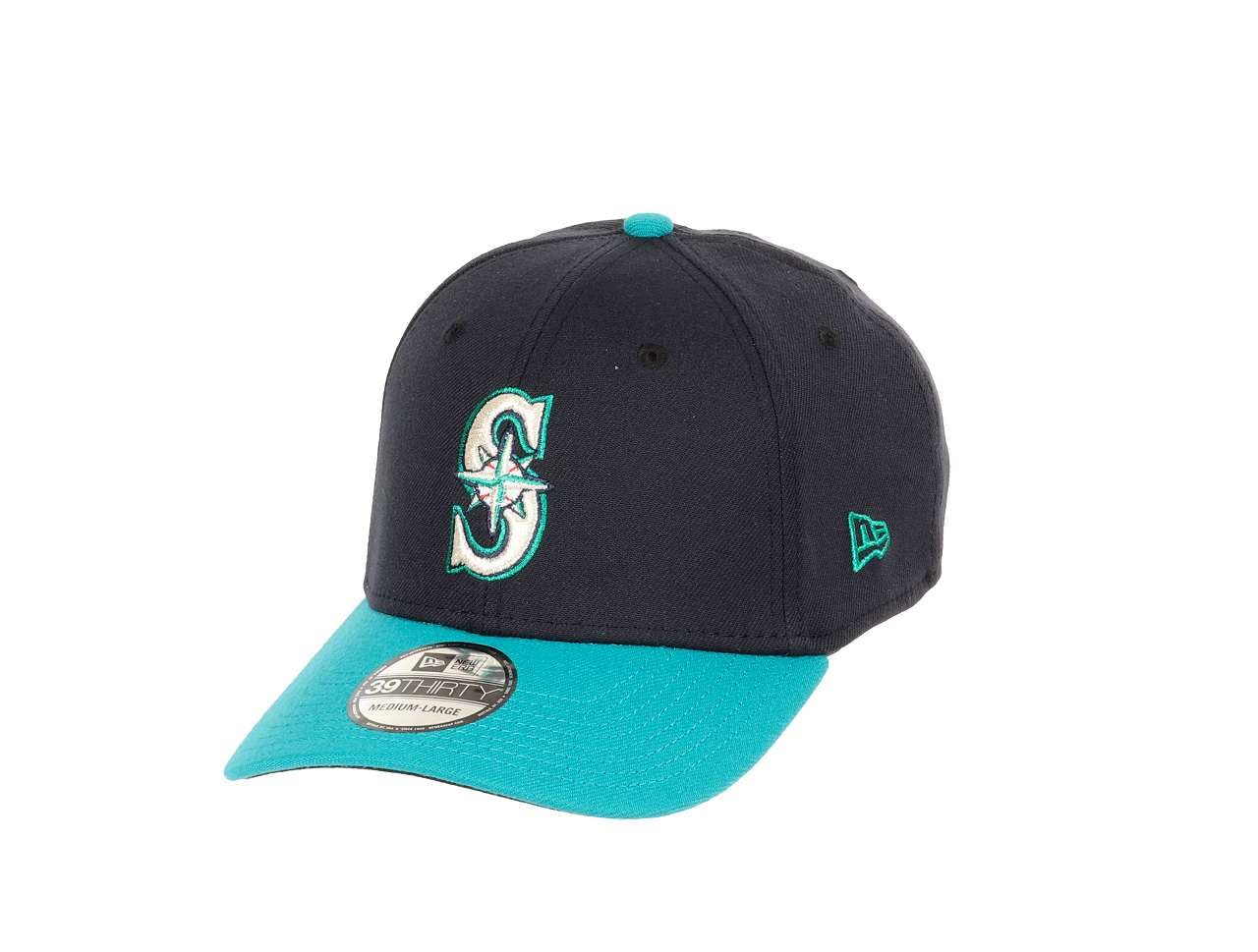 New Era Seattle Mariners MLB Two Tone Navy Blue Classic 39Thirty Stretch Cap