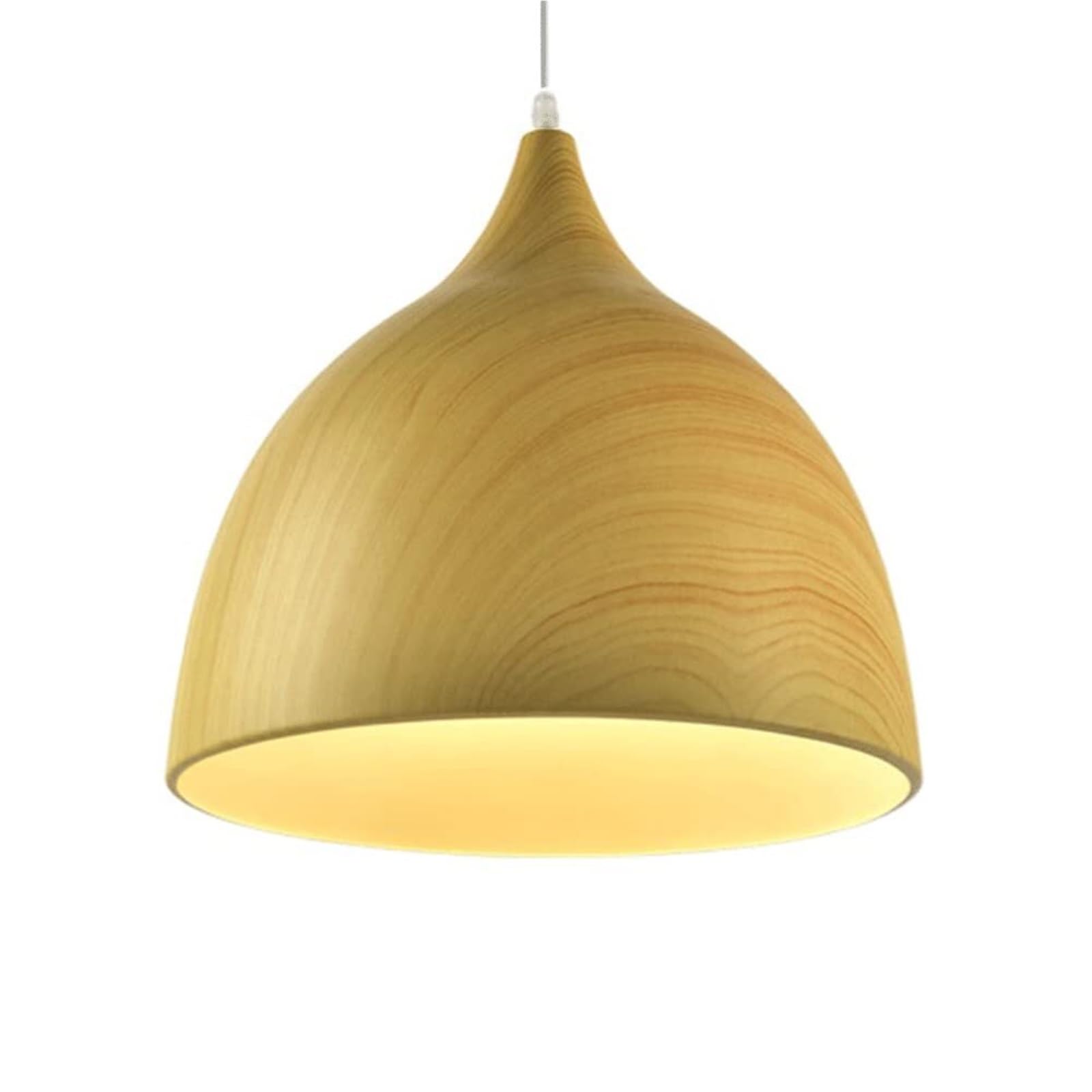 Simple Half Circle Shape Pendant Light Nordic Light Chandeliers Modern Classic Pendant Lamp Macaron Lampshade Wrought Iron Hanging Lamp E27 Base Fixtures Creative Personalized Bedside(Teak,30CM)