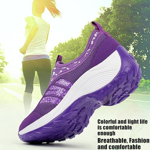 Women's Mesh Slip On Walking Sneakers with Arch Support Platform Casual Sport Shoes Comfort Lightweight Breathable Running Shoes3