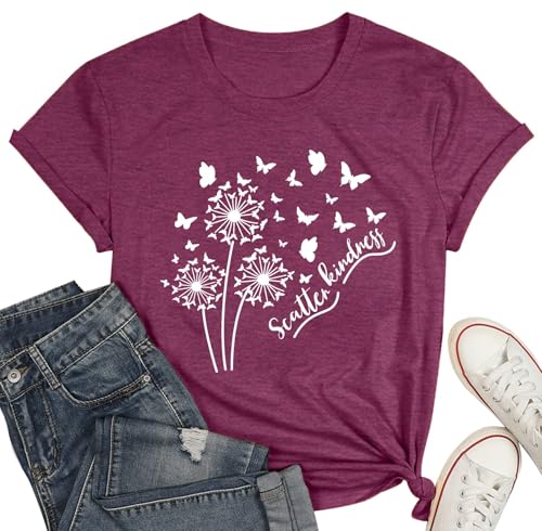 T-shirt pour femme amusant qui redonne le sourire avec son imprimé floral positif
