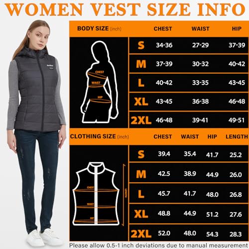 ORRNIKKO Heated Vest Women Detachable Heated Hood, With 7.4V 16000mAh