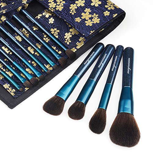 Makeup Brush Set with Travel Bag Case, 12pcs Premium Cosmetic Makeup Brushes for Foundation Blending Blush Concealer Eye Shadow Professional Makeup Kit
