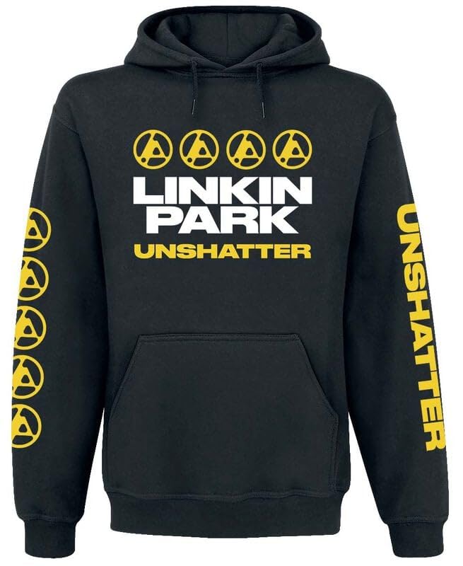 Linkin Park Unshatter Photo Uomo Felpa con Cappuccio Nero 50% Cotone, 50% Poliestere Regular