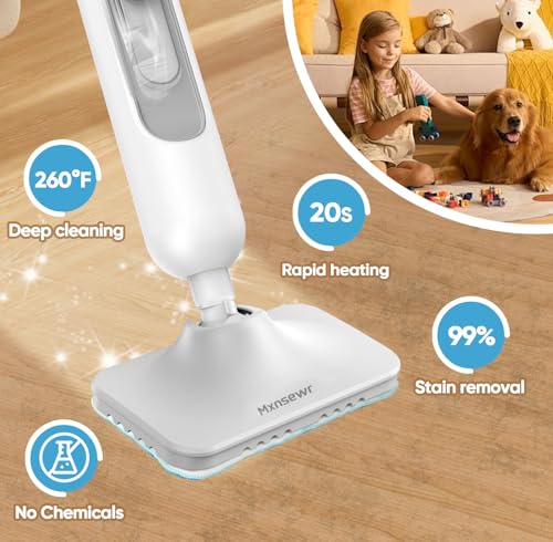Image of Steam Mop All-in-one Multi-Functional Powerful Steam Cleaner, Handheld Detachable Floor Steamer with 2 Steam Level, 380ML Water Tank & 23FT Power Cord for Whole Home Use
