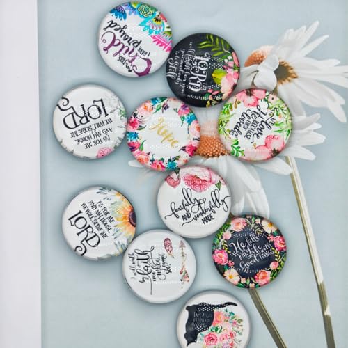 Imanes decorativos cristianos con flores, pack 10 unidades miniatura 7