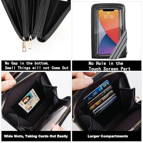 Image of Crossbody Cellphone Purse Women Touch Screen Bag RFID Blocking Wallet Handbag Shoulder Strap