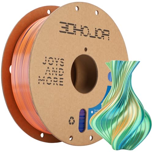 Image of Silk PLA Filament 1.75mm Blue Orange Green Triple Color PLA 3D Printer Filament 3 in 1 Coextrusion 1KG Spool(2.2lbs) 3D Printing Filament Dimensional Accuracy + /- 0.03mm