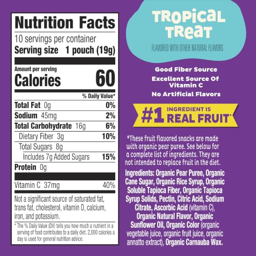 Annie's Organic Tropical Treat Bunny Fruit Flavored Snacks, 10 Ct - image 2