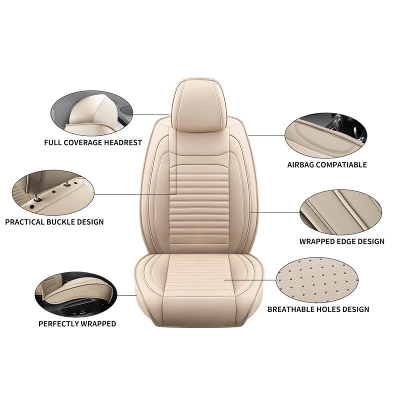 Image of Seat Covers Full Set Fit for Saturn Vue 2001-2010,Beige
