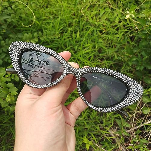 COTIA Cat Eye Rhinestone Sunglasses for Women Shiny Bling Crystal Diamond Sunglasses Trend Ladies Party Sun Glasses4