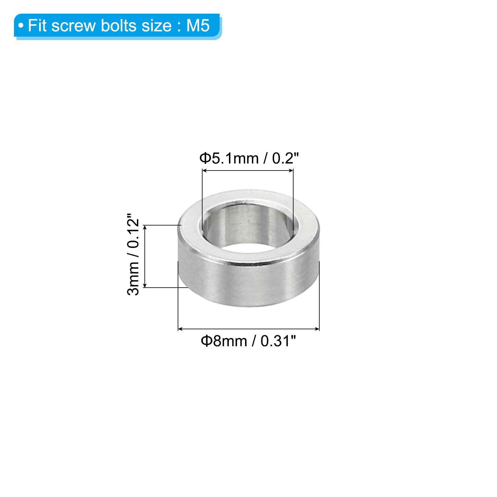 PATIKIL M5 Stainless Steel Spacers - Image 2