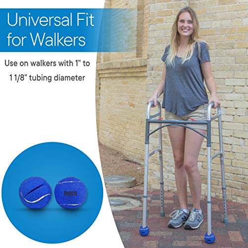 Rms Walker Glide Balls - A Set Of 4 Balls With Precut Opening For Easy Installation, Fit Most Walkers (Blue) #TOP2