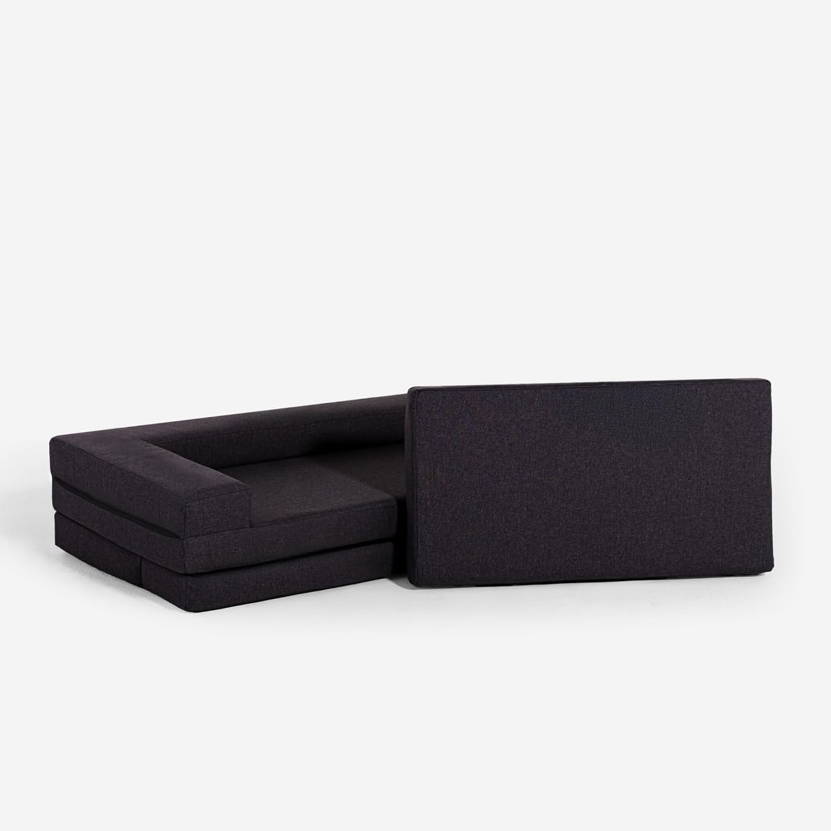 Produce Shop Sofá Cama de 2 plazas Modular Plegable Compacto de Tela Miranda - Negro