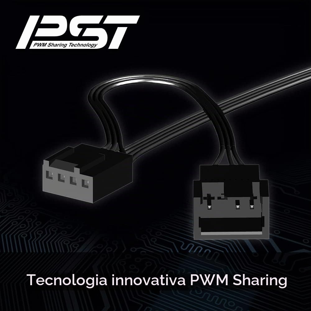 ARCTIC F12 PWM PST (5 Pezzi) - 120 mm PWM PST Ventola PC, Basso Rumore, PWM Sharing Technology PST, 200-1350 RPM, 0,3 Sone - Nero