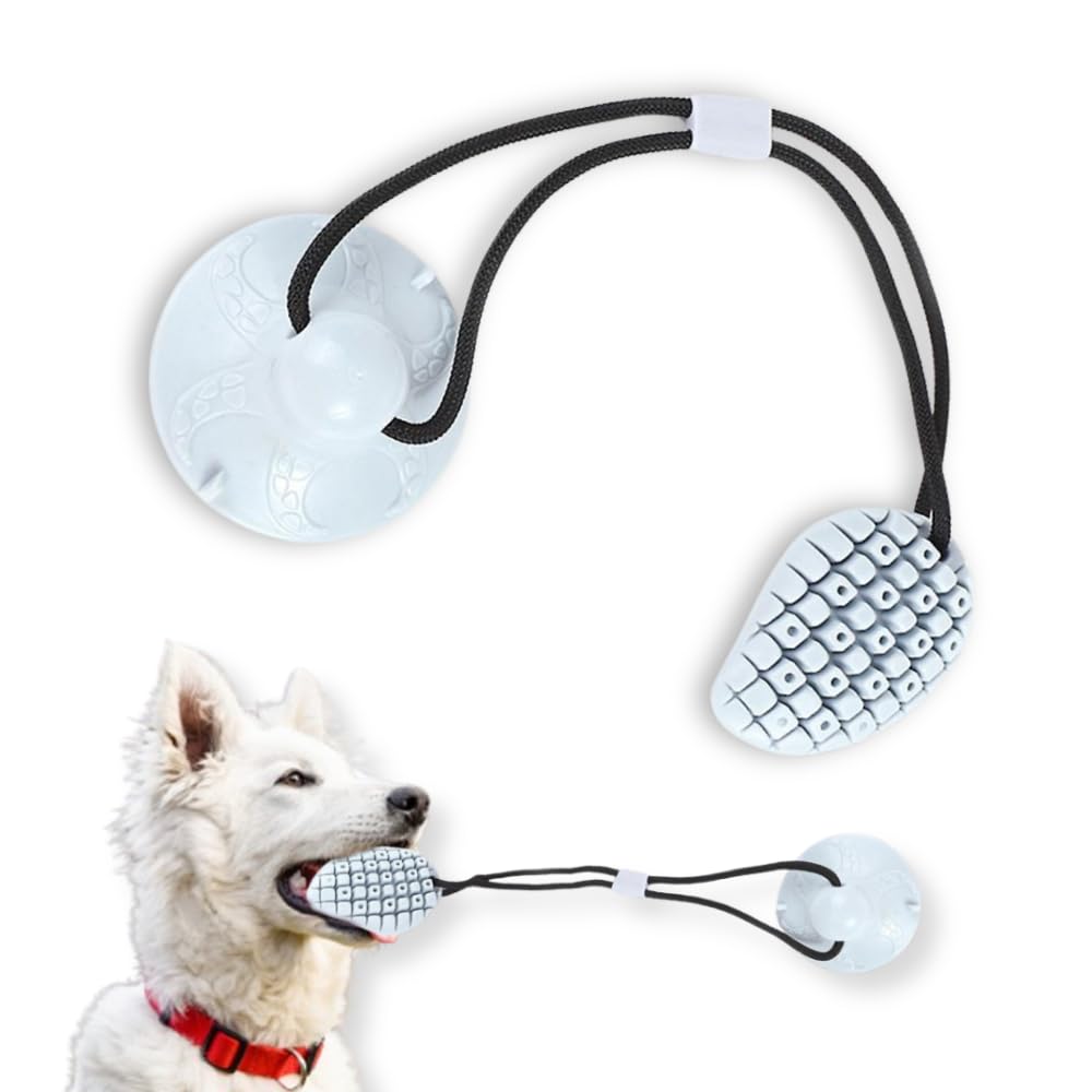 Pawcart Treat Dispenser Rope Toy for Dogs Breeds | Bite Resistant Training Toy for Aggressive Chewers | Suction Cup Mango Dog Chew Toy | Dog Teeth Cleaning Toy (Grey) (B0CT5LNYC3) Amazon Price History, Amazon Price Tracker