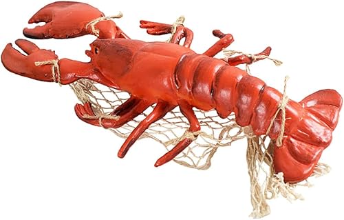 BESPORTBLE Decoración de langosta de cangrejo de cangrejo de langosta roja, escultura náutica de pared de resina, colgante de decoración de pared