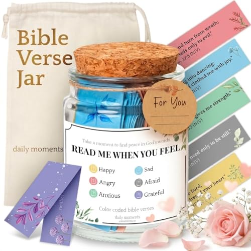 daily moments 90 Day Bible Verse Jar Color Coded Bible Verses in a Jar Christian Graduation Gifts Read Me When for Daily Encouragement & Prayer for Mom and Nana Inspirational Women Faith