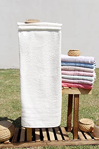 %100 Pamuk Renkli 70x140 Banyo Havlusu Krem