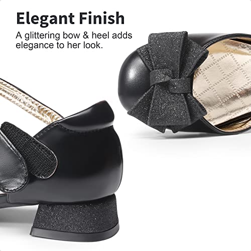 DREAM PAIRS Flower Girls Dress Shoes Bow Low Heels,Black,13 Little Kid - image 5