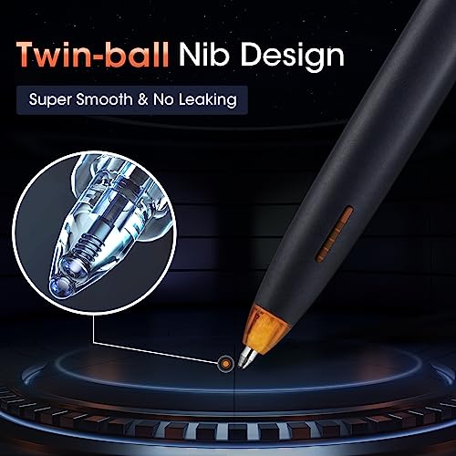 Image of WRITECH Retractable Gel Ink Pens: 0.5mm Fine Point Pen Multicolor No Smear & Smudge for Journaling Sketching Drawing Extra Smooth Writing Non Bleed Silent Click Pen Set 8ct - Assorted Colors