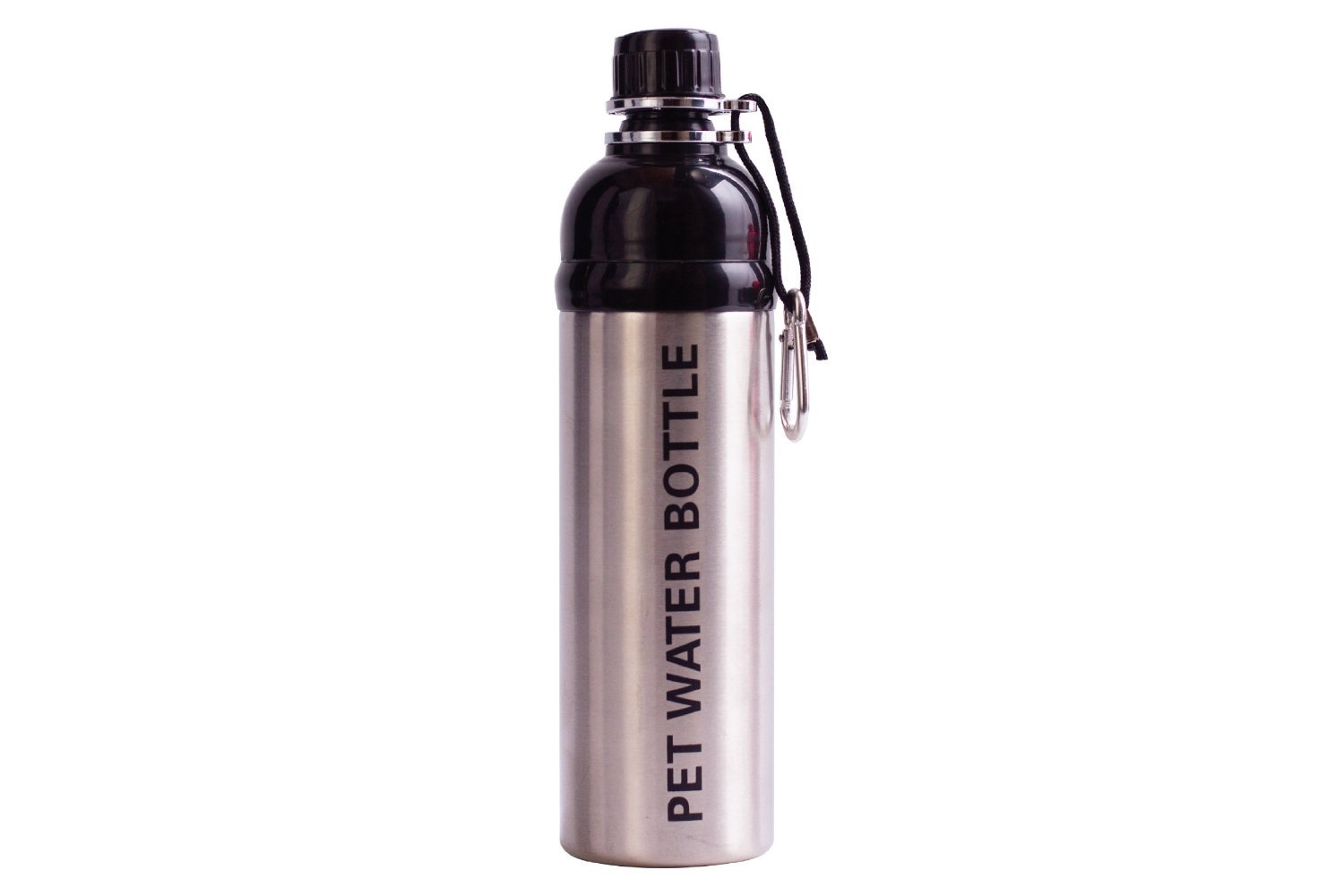 Pet Water Bottle Silver Stainless Steel, 750 ml, Large, Lick 'n Flow Dog Bottle