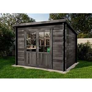 Alpholz Lessenaarsdak tuinhuis Maria tuinhuis van hout in grijs, houten huis, blokhut met montagemateriaal