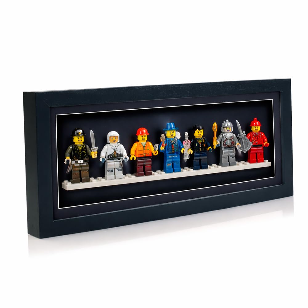 Boldon Framing 16x6" Shadow Box Frame, Black Solid Wood Deep 3D Frame With Black Mount, Clear Acrylic Front 2cm Deep Frame For Crafts 3D Deep Objects, Medals, Flowers, Memorabilia