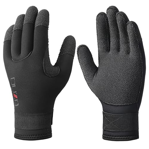 WYYHAA 3/5MM Diving Gloves, Adjustable Keep Warm Neoprene Wetsuit Gloves for Underwater Hunting Non-Slip Spearfishing Surfing Kayaking,5mm,XXL