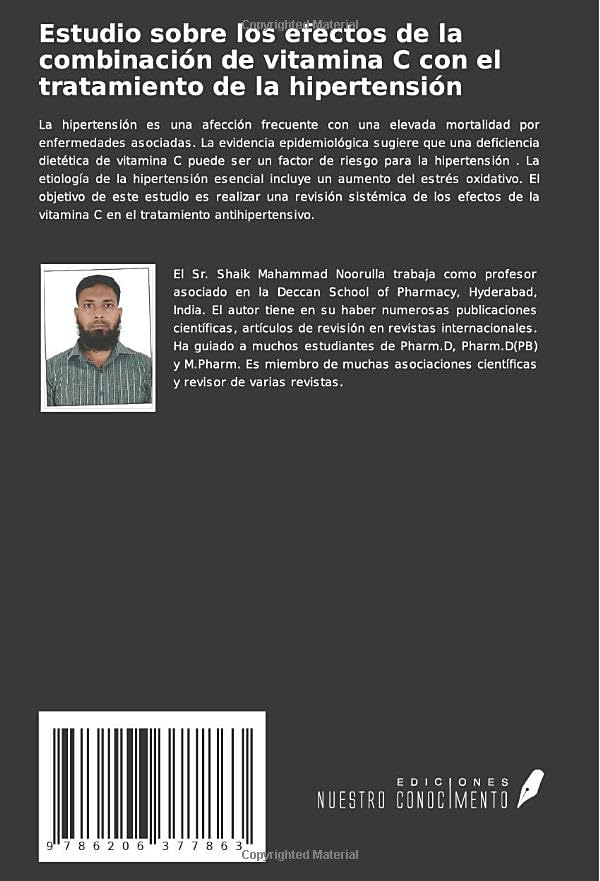 Miniatura 2 de Estudio sobre los efectos de la combinación de vitamina C con el tratamiento de la hipertensión (Spanish Edition)