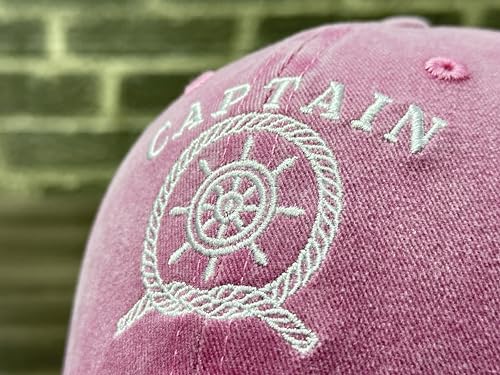Image of Sailing Captain Hat for Boat Owners, Skipper Baseball Cap for Adult | Boating & Lake Days, Nautical Inspired Style, Detailed Embroidery, Adjustable Buckle Back