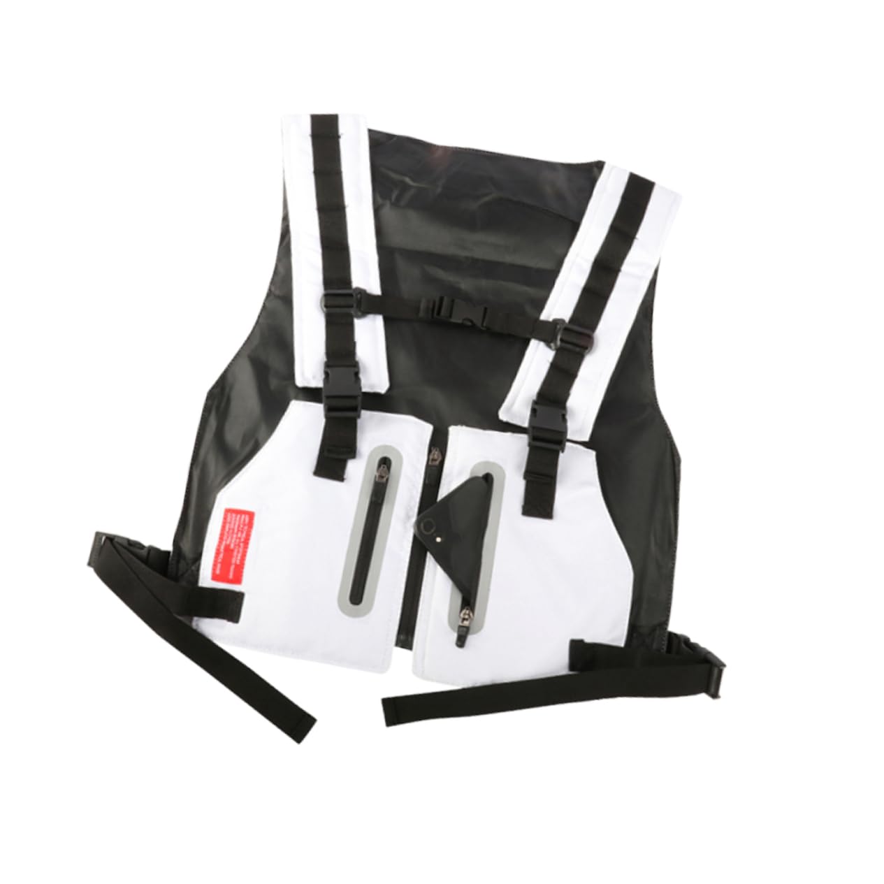 HANABASS Survival Ready Reflective Vest Men's Outdoor Vest Adjustable Waist Multi-Pockets and Night Safety Straps