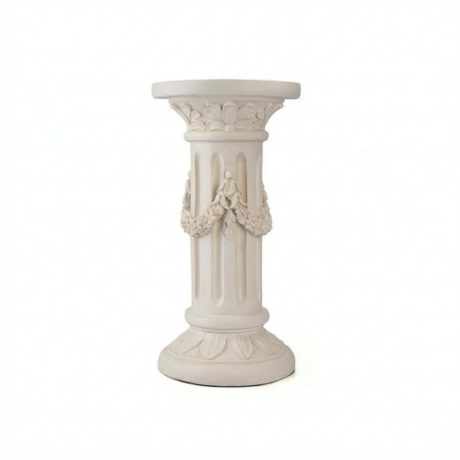 Colonna Decorativa Colonna Romana Piedistallo Pilastro Sollevatore per Sculture in Ossido di Magnesio con Finitura Crema , Colonna Romana 3, Altezza 63 Cm, Diametro 32 Cm, Peso 7350 G