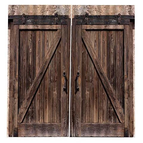 ZPSHYD Window Curtain, Wooden Door Style Living Room Bedroom Window Blackout Full Shade Printing Curtain(170 * 200cm) Cover