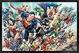 Trends International DC Comics Justice League Rebirth - Group Wall Poster, 34L x 22.4W, Black Framed Version