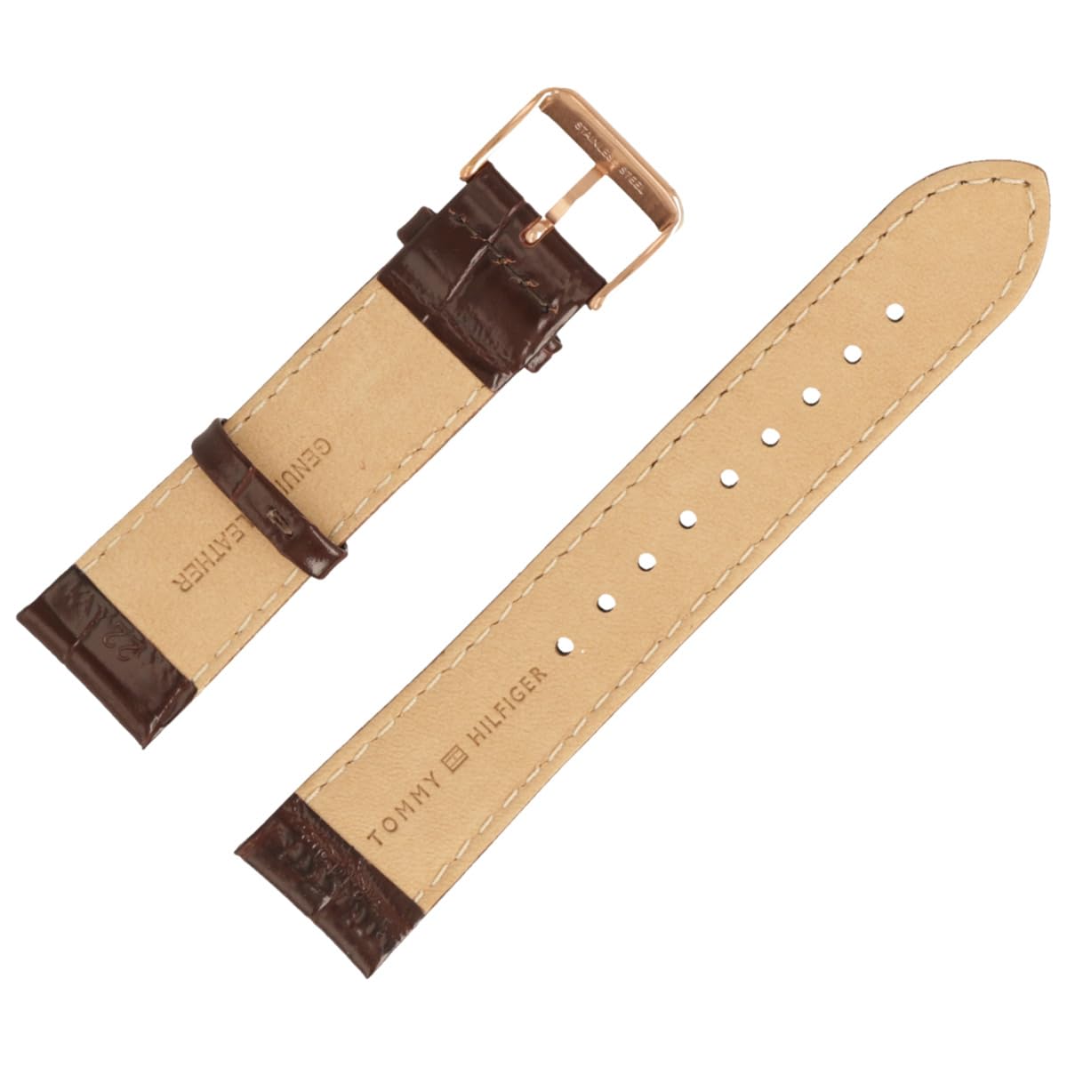 Tommy Hilfiger Uhrenarmband 22mm Leder Braun - 679302110