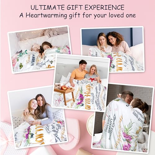 Lviliss Inspirational Gifts, Warm Hugs Healing Blanket, Get Well Gifts for Women After Surgery, Breast Cancer Gifts, Thinking of You Gifts for Women Soft Throw Blanket 60"x50" by Lviliss - Used condition - Image 3
