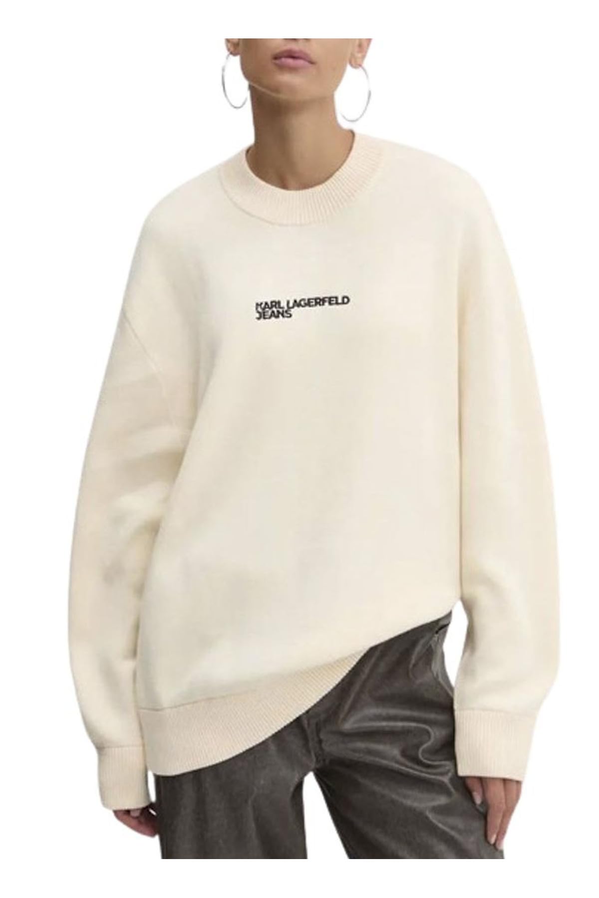KARL LAGERFELD JEANS Women Relaxed Logo Sweater Pristine XL